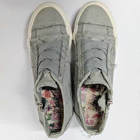 Blowfish Malibu Mamba Platform Sneaker in Sweet Gray Color Washed Canvas - Picture 6 of 16